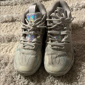 White Athletic Sneakers with Holographic Details - Melo 1:1:1